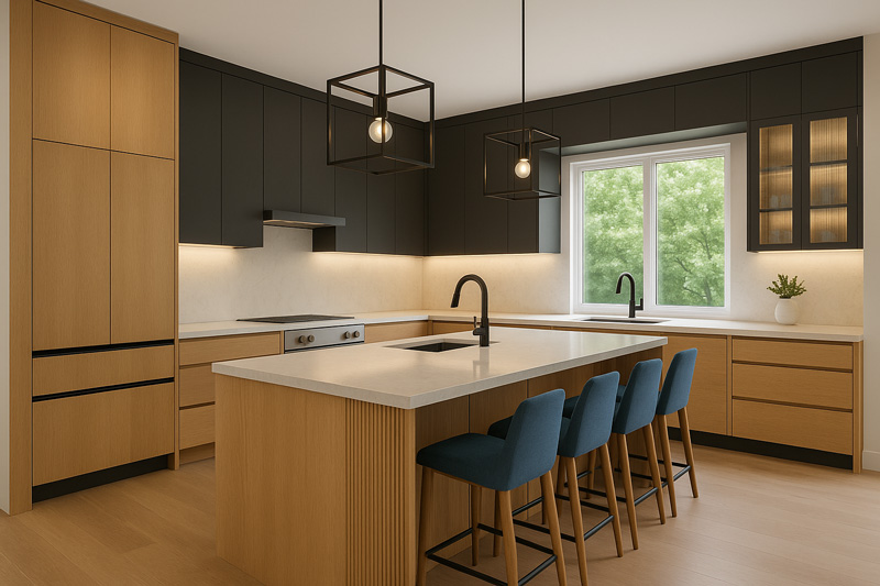 Open concept living and kitchen renovation