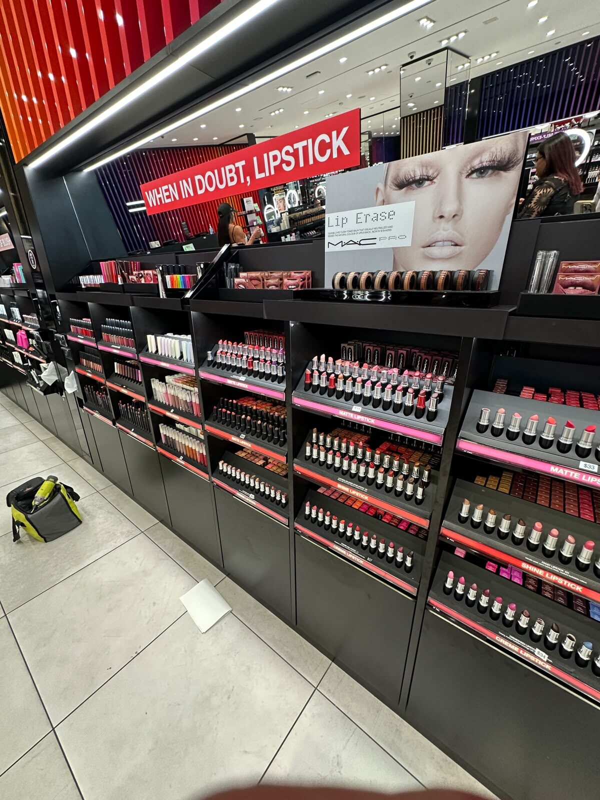 Scheduled maintenance visit in a cosmetics retail store